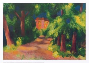 70x50 | Rotes Haus im Park ( Macke August )